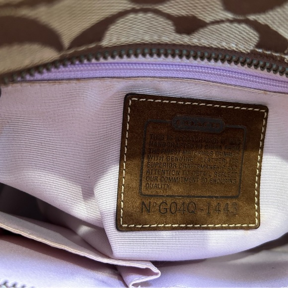 Vintage COACH G04Q-1443 TAN LEATHER SUEDE Signature C TOTE BAG - Picture 2 of 13